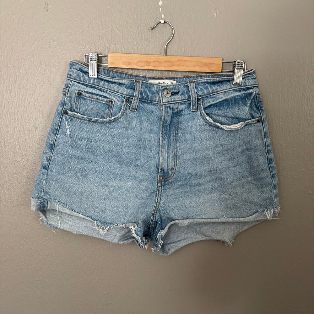 ABERCROMBIE AND FITCH Curve Love The Mom Short High Rise Size 8/29 casual